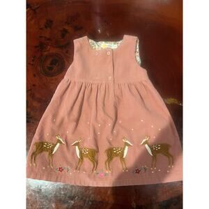 Baby Boden dress with embroidered deer design Christmas/Special Occasion